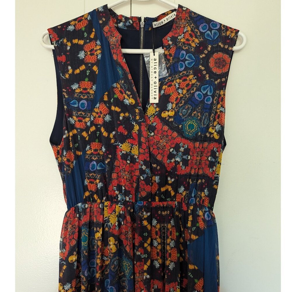 🆕NWT Alice + Olivia Crown Jewel Flowy Floral Maxi Dress in "1971" | Size 8